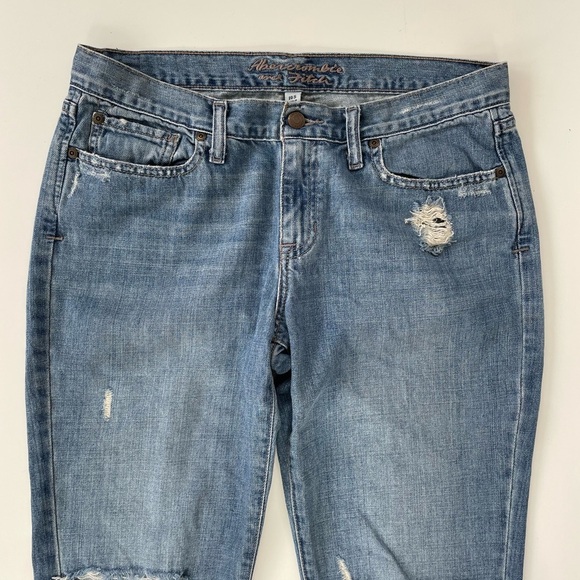 Abercrombie & Fitch Women's Y2K Distressed Destroyed Bootcut Jeans Size 10 - Picture 5 of 11